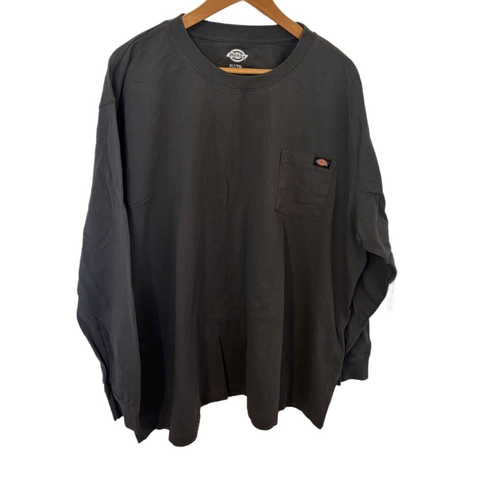 Dickies Men's Heavyweight Crew Neck Long Sleeve T-shirt In Charcoal Gray Size XL